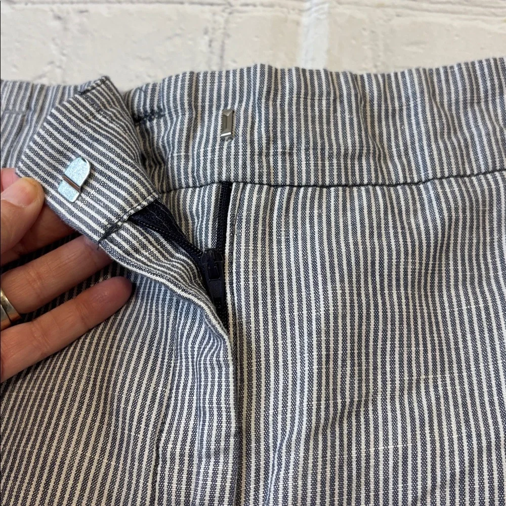 Zara Basic Linen Blend Pinstripe Trouser